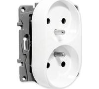 Legrand Niloe prise double mise à la terre sans couvercle 2x2P+Z pour cadre blanc (764562)