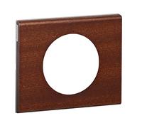 LEGRAND | Plaque 1 Poste Acajou, Collection Céliane Matières, Finition Bois Mat, Montage Encastré Horizontal Ou Vertical, Compatible Avec Supports Universels Batibox