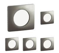 LEGRAND | Plaque 1 Poste, Céliane, Finition Acier Satiné, Design Moderne Et Élégant, Compatible Avec Mécanismes Céliane (Lot de 5)