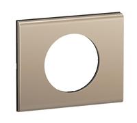 LEGRAND Plaque 1 poste, Céliane, nickel satiné, métal, gris, IP20, IK04 | 1 poste, nickel satiné, métal aluminium, montage horizontal ou vertical, à clipser, 101x83mm, intérieur, sans halogène