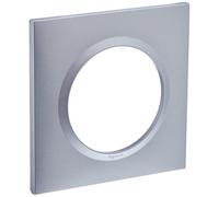 LEGRAND Plaque 1 poste, Dooxie, effet aluminium mat, carrée, IP20 | 1 poste carré, effet aluminium mat, plastique thermoplastique sans halogène, montage encastré à clipser, IP20, 87x87mm