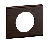 LEGRAND Plaque 1 poste frêne wengué, Céliane, bois noir mat, IP20 | 1 poste, montage encastré horizontal ou vertical, bois frêne wengué noir mat, sans halogène, IP20