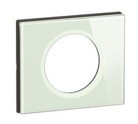 LEGRAND Plaque 1 poste verre opale blanc, Céliane, verre, brillant, IP20 | 1 poste, verre opale blanc, finition brillante, montage encastré, horizontal ou vertical, sans halogène, IP20, 101x84mm