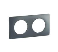 LEGRAND Plaque 2 postes, Céliane, bleu orage mat, plastique sans halogène | 2 postes, bleu orage, plastique thermoplastique sans halogène, finition mat laquée, montage encastré horizontal ou vertical