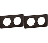 LEGRAND | Plaque 2 Postes Noir Mat, Céliane, Finition Déco Moderne, Compatible Avec Mécanismes Céliane, 90% Matière Recyclée (Lot de 2)