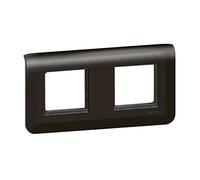 LEGRAND Plaque 2x2 modules horizontal, Mosaic, noir mat, IK04 | 2x2 modules, montage horizontal, noir mat, plastique thermoplastique sans halogène, entraxe71mm, fixation par vis