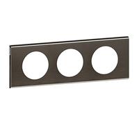 LEGRAND | Plaque 3 Postes Black Nickel, Céliane, Finition Mat En Métal, Montage Horizontal Ou Vertical, Compatible Avec Supports Universels