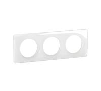 LEGRAND | Plaque 3 Postes Blanc Émaillé, Céliane, Finition Brillante Moderne, Compatible Avec Mécanismes Céliane, Installation Horizontale Ou Verticale