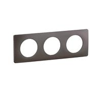 LEGRAND Plaque 3 postes, Céliane, gris cendré mat, encastrée, IP20