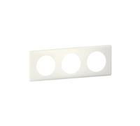 LEGRAND | Plaque 3 Postes Craie, Céliane, Finition Poudré Mat, Montage Horizontal Ou Vertical, Compatible Avec Mécanismes Céliane