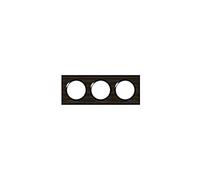 LEGRAND Plaque 3 postes, Dooxie, carrée, style bois ébène, noir mat, IP20 | 3 postes, effet bois ébène, noir mat, plastique sans halogène, montage horizontal ou vertical, à clipser, 229x87mm