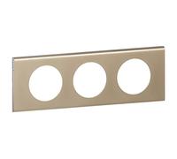 LEGRAND | Plaque 3 Postes Nickel Velours, Céliane Collection Matières, Finition Nickel Velours, Montage Horizontal Ou Vertical, Compatible Avec Supports Universels Batibox