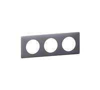 LEGRAND | Plaque 3 Postes Schiste, Céliane, Finition Poudré Chic Intemporel, Montage Horizontal Ou Vertical, Compatible Avec Mécanismes Céliane