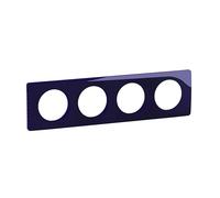 LEGRAND Plaque 4 postes bleu, Céliane, plastique brillant, IP20 | 4 postes, bleu brillant, plastique thermoplastique sans halogène, montage encastré horizontal ou vertical, 303x82mm