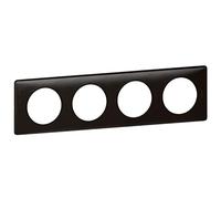 LEGRAND | Plaque 4 Postes Carbone, Céliane, Finition Métal Brillant, Montage Horizontal Ou Vertical, Compatible Avec Supports Universels