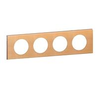 LEGRAND | Plaque 4 Postes Erable, Céliane, Finition Erable, Montage Horizontal Ou Vertical, Système De Rattrapage Des Défauts Du Mur