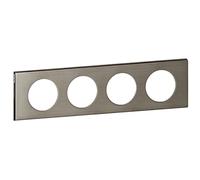 LEGRAND | Plaque 4 Postes Inox Brosse, Céliane, Finition Inox Brossé, Montage Horizontal Ou Vertical, Compatible Avec Supports Universels