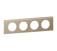 LEGRAND | Plaque 4 Postes Nickel Velours, Céliane, Finition Mat En Nickel Velours, Compatible Avec Supports Universels Batibox, Montage Horizontal Ou Vertical