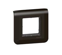 Legrand – Plaque avec support Mosaic – Noir mat, fixation à vis, compatible mécanismes Mosaic