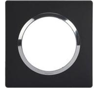 Plaque de finition version carrée dooxie 1 poste finition noir effet velours avec bague effet chromé avec système de rattrapage des défauts du mur