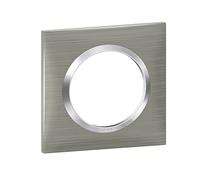Plaque de finition - LEGRAND - Dooxie - Inox brossé - 1 poste - Intérieur