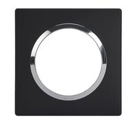 Plaque de finition version carrée dooxie 1 poste finition noir effet velours avec bague effet chromé avec système de rattrapage des défauts du mur