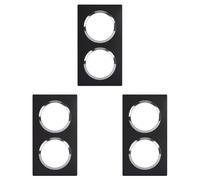 LEGRAND - Plaque Carrée Dooxie 2 Postes Finition Noir Bague Chromé (Lot de 3)