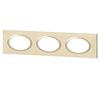 Legrand - Plaque carrée dooxie 3 postes finition dune mat avec bague dune brillante (jaune)