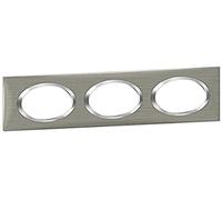 Plaque LEGRAND Dooxie 3 postes carré inox