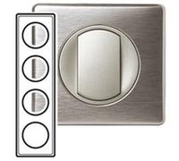 Legrand Plaque Céliane 068924 Métal 4 postes Aluminium