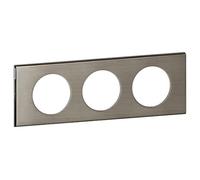 LEGRAND - Plaque Céliane - Plaque de Finition pour Prises Céliane - 3 Postes - Matière Inox Brossé