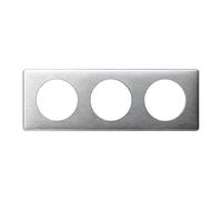 LEGRAND - Plaque Céliane - Plaque de Finition pour Prises Céliane - 3 Postes - Métal Aluminium
