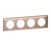 LEGRAND - Plaque Céliane - Plaque de Finition pour Prises Céliane - 4 Postes - Métal Copper