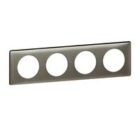 LEGRAND - Plaque Céliane - Plaque de Finition pour Prises Céliane - 4 Postes - Métal Tungstène