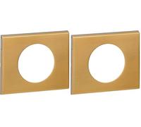 LEGRAND - Plaque Céliane - Plaque de Finition pour Prises et Interrupteurs Céliane - 1 Poste - Bronze Doré (Lot de 2)