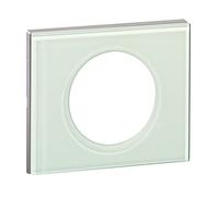 LEGRAND - Plaque Céliane - Plaque de Finition pour Prises et Interrupteurs Céliane - 1 Poste - Verre Kaolin