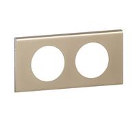 LEGRAND - Plaque Céliane - Plaque de Finition pour Prises et Interrupteurs Céliane - 2 Postes - Matière Nickel Velours