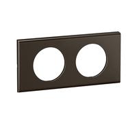 LEGRAND - Plaque Céliane - Plaque de Finition pour Prises et Interrupteurs Céliane - 2 postes - Nickel sombre satiné