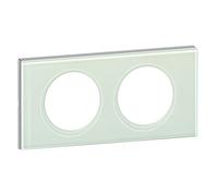 LEGRAND - Plaque Céliane - Plaque de Finition pour Prises et Interrupteurs Céliane - 2 Postes - Verre Kaolin