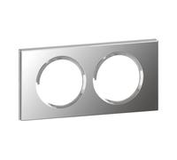 LEGRAND - Plaque Céliane - Plaque de Finition pour Prises et Interrupteurs Céliane - 2 Postes - Verre Miroir