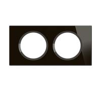 Céliane - plaque de finition 2 postes verre onyx noir - Legrand CP1902