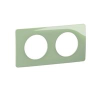 LEGRAND - Plaque Céliane - Plaque de Finition pour Prises et Interrupteurs Céliane - 2 postes - Vert Celadon