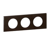 LEGRAND - Plaque Céliane - Plaque de Finition pour Prises et Interrupteurs Céliane - 3 Postes - Teinté Wengué