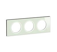 LEGRAND - Plaque Céliane - Plaque de Finition pour Prises et Interrupteurs Céliane - 3 postes - Verre opale Blanc