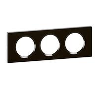 LEGRAND - Plaque Céliane - Plaque de Finition pour Prises et Interrupteurs Céliane - 3 Postes - Verre Piano