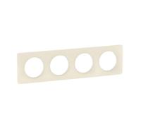 LEGRAND - Plaque Céliane - Plaque de Finition pour Prises et Interrupteurs Céliane - 4 postes - Blanc amande