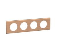 LEGRAND - Plaque Céliane - Plaque de Finition pour Prises et Interrupteurs Céliane - 4 postes - Chêne