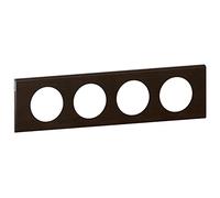 LEGRAND - Plaque Céliane - Plaque de Finition pour Prises et Interrupteurs Céliane - 4 Postes - Teinté Wengué