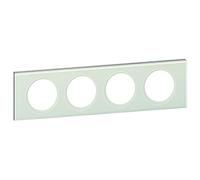 LEGRAND - Plaque Céliane - Plaque de Finition pour Prises et Interrupteurs Céliane - 4 Postes - Verre Kaolin