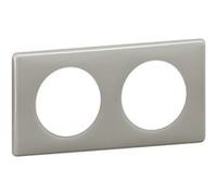 Legrand - Plaque de finition 2 postes Céliane finition laquée Inox Gris